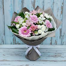 Букет цветов из:  Герберы, Альстромерии и Хризантемы #REPLACE_PRED# Нижних-Сергах