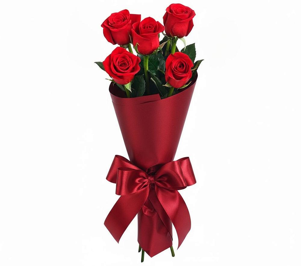 Букет 5 Красных роз Эдлесс Лав в Нижних-Сергах