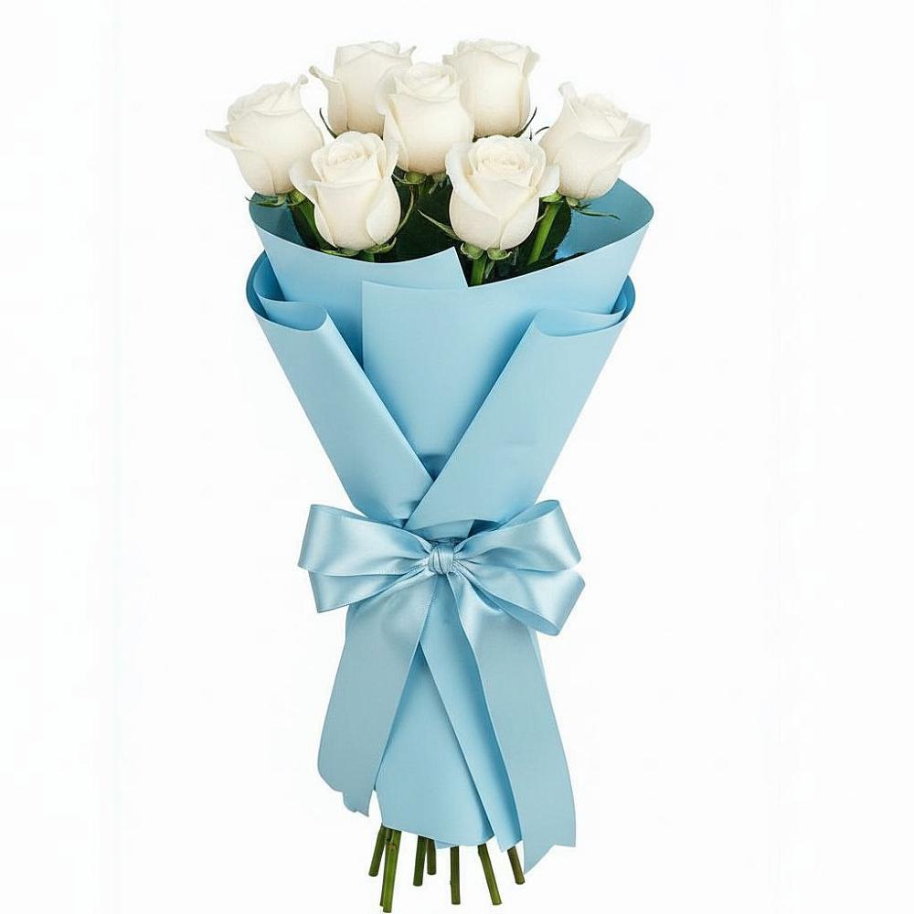 Букет 7 белых роз Проуд в Нижних-Сергах
