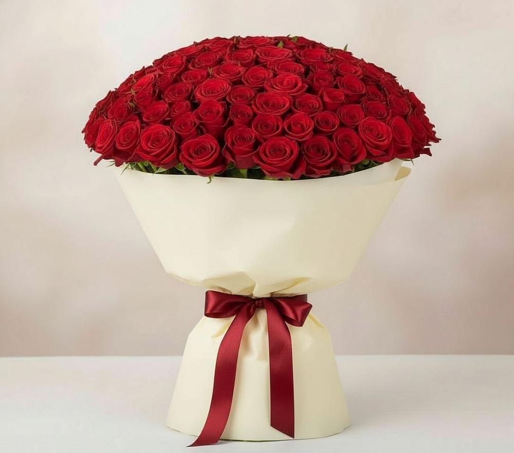 Букет 101 Красная роза Милано в Нижних-Сергах