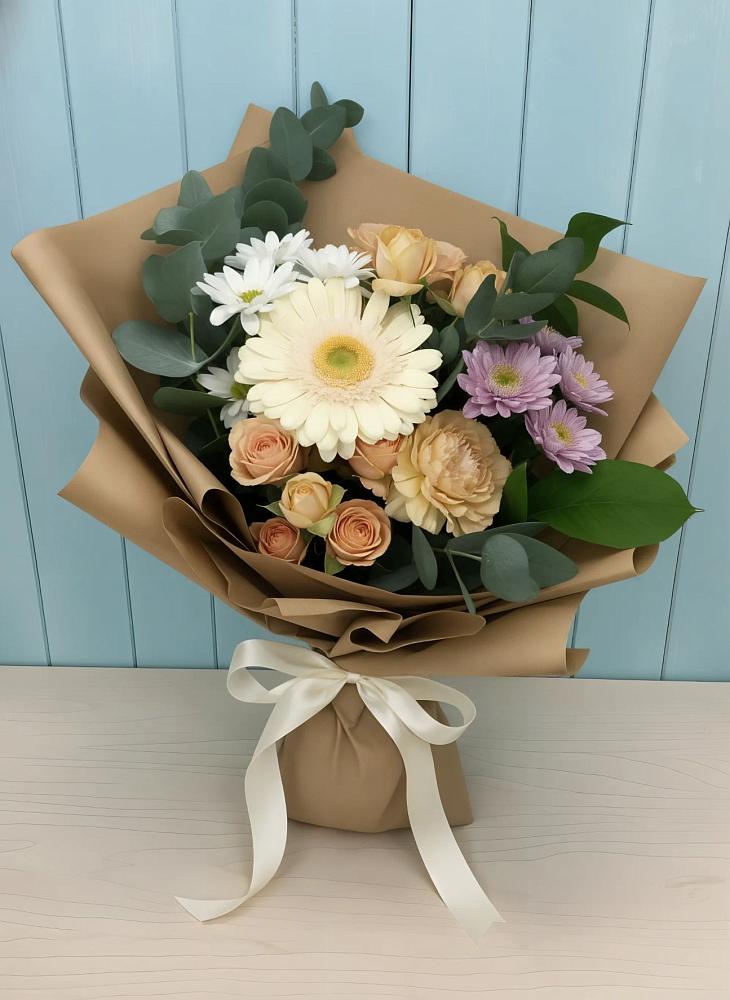 Букет цветов из: Герберы и Хризантемы в Нижних-Сергах