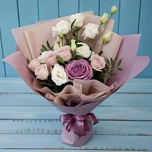 Букет цветов из:  Розы и Лизиантусы в Нижних-Сергах