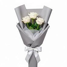 Букет 3 белые розы в Нижних-Сергах