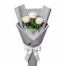 Букет 3 белые розы в Нижних-Сергах