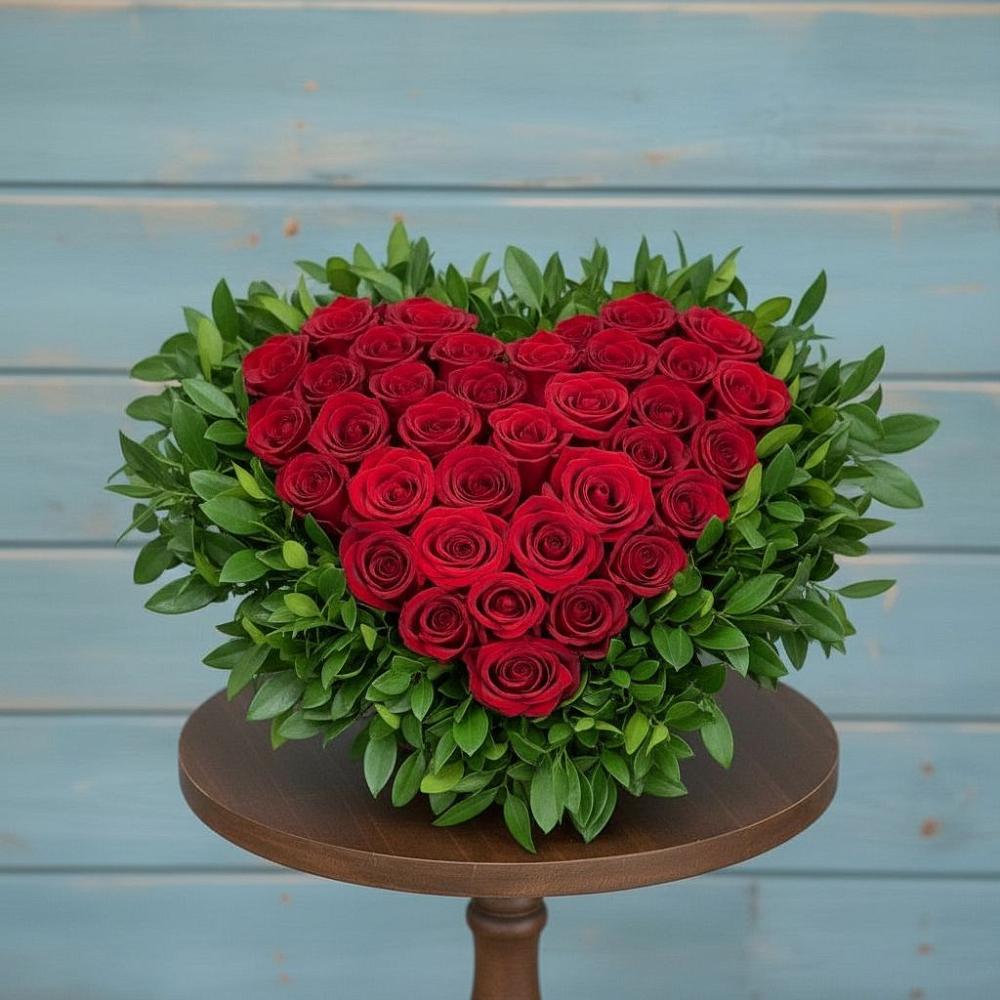 Цветочная композиция из Розы в виде сердца в Нижних-Сергах