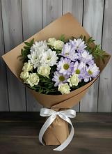 Букет цветов из:  Хризантемы и Розы в Нижних-Сергах
