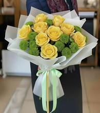 Букет цветов из:  Хризантемы и Розы в Нижних-Сергах