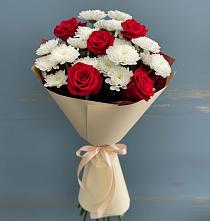 Букет цветов из:  Розы и Хризантемы #REPLACE_PRED# Нижних-Сергах