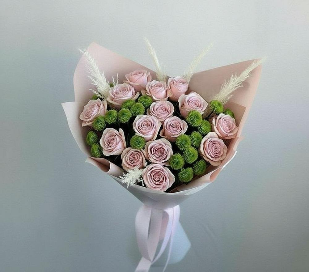 Букет цветов из: Розы и Хризантемы в Нижних-Сергах