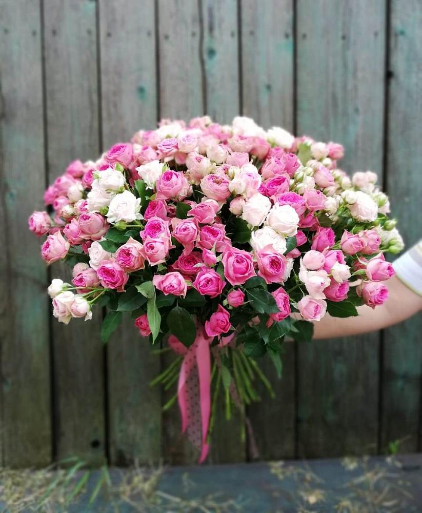 Букет Розовые кустовые розы Натали и Лав Лидия в Нижних-Сергах