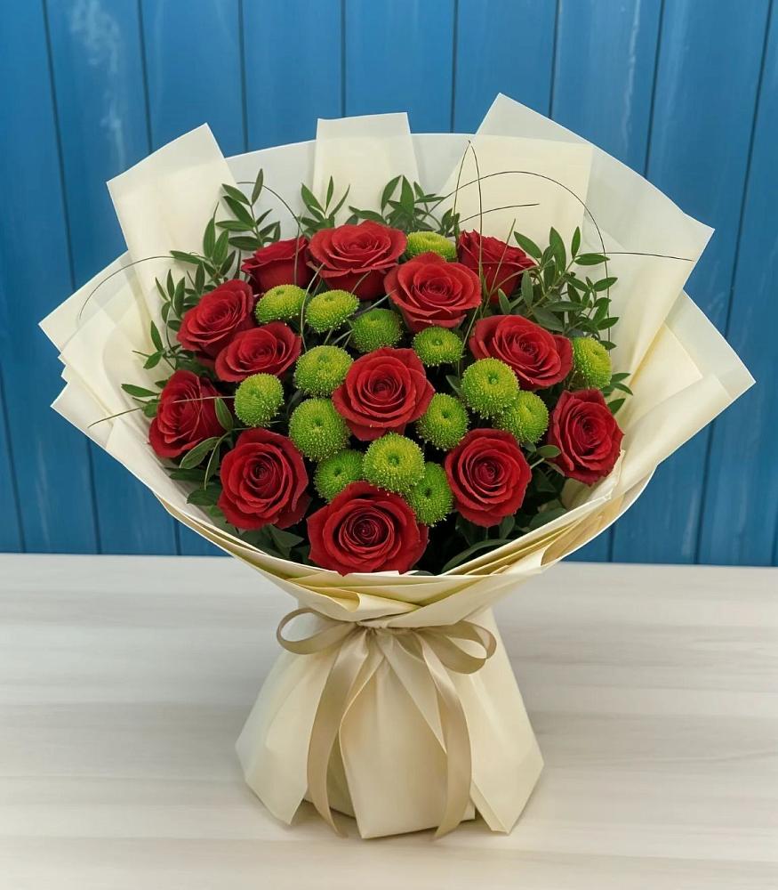 Букет цветов из: Розы и Хризантемы в Нижних-Сергах