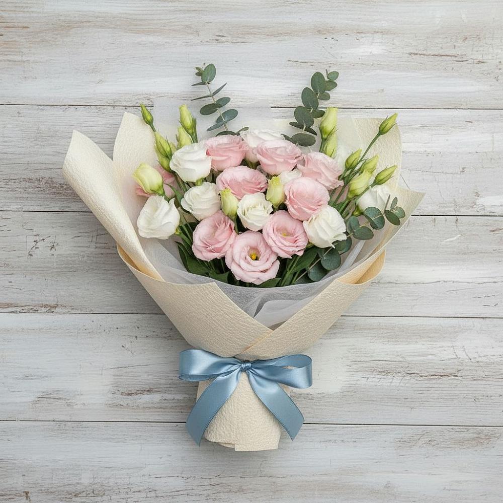 Букет цветов из: Лизиантусы в Нижних-Сергах